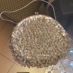 Walborg Richere Bag, Crystal Embellished Silver Clutch